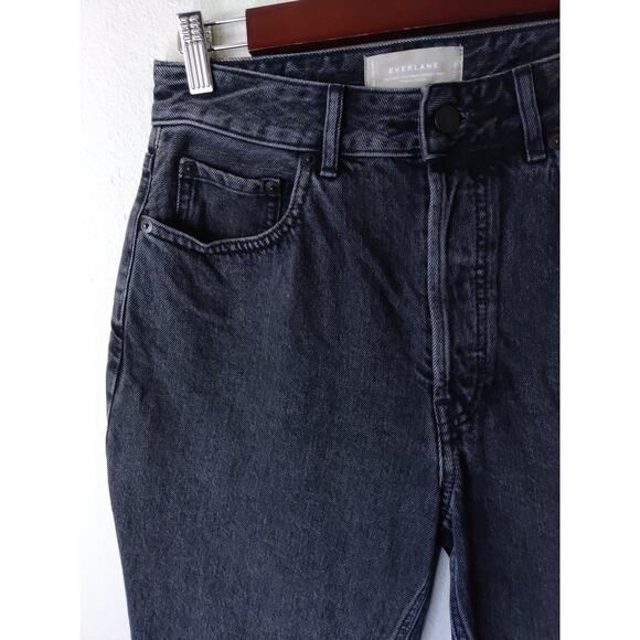 Everlane charcoal black button fly straight leg jeans size 27 - Picture 2 of 9
